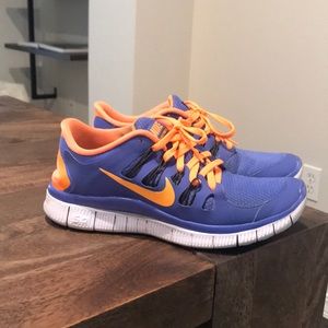 Blue and Orange Nike Free 5.0!!